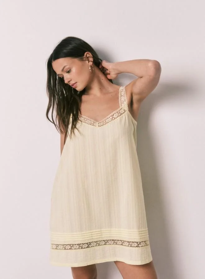 women'secret  Yellow cotton lace short nightgown for Women | Best Price UAE