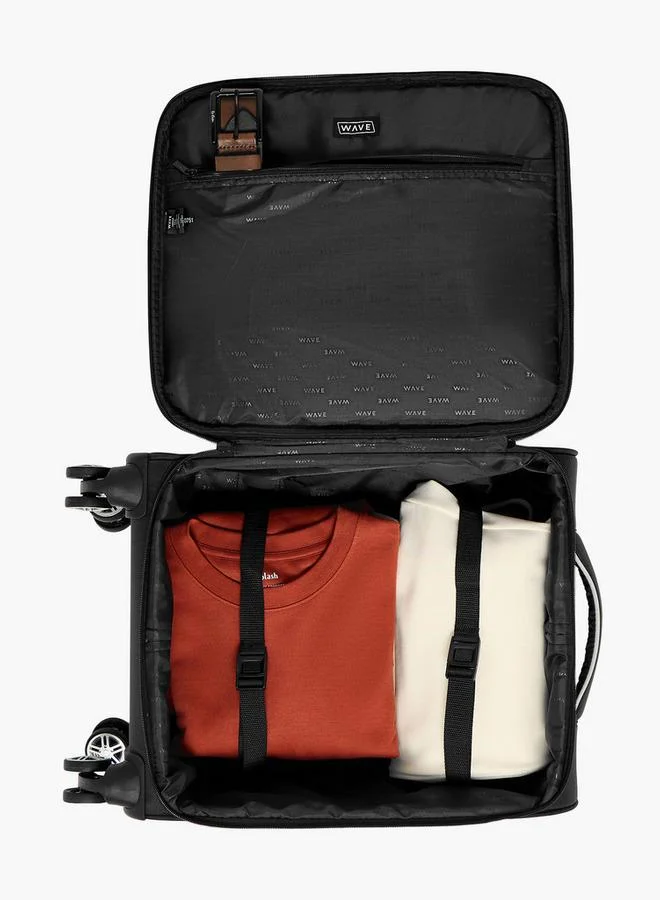 Wave BLACK Solid Softcase Trolley Bag With Retractable Handle  | Best Price UAE