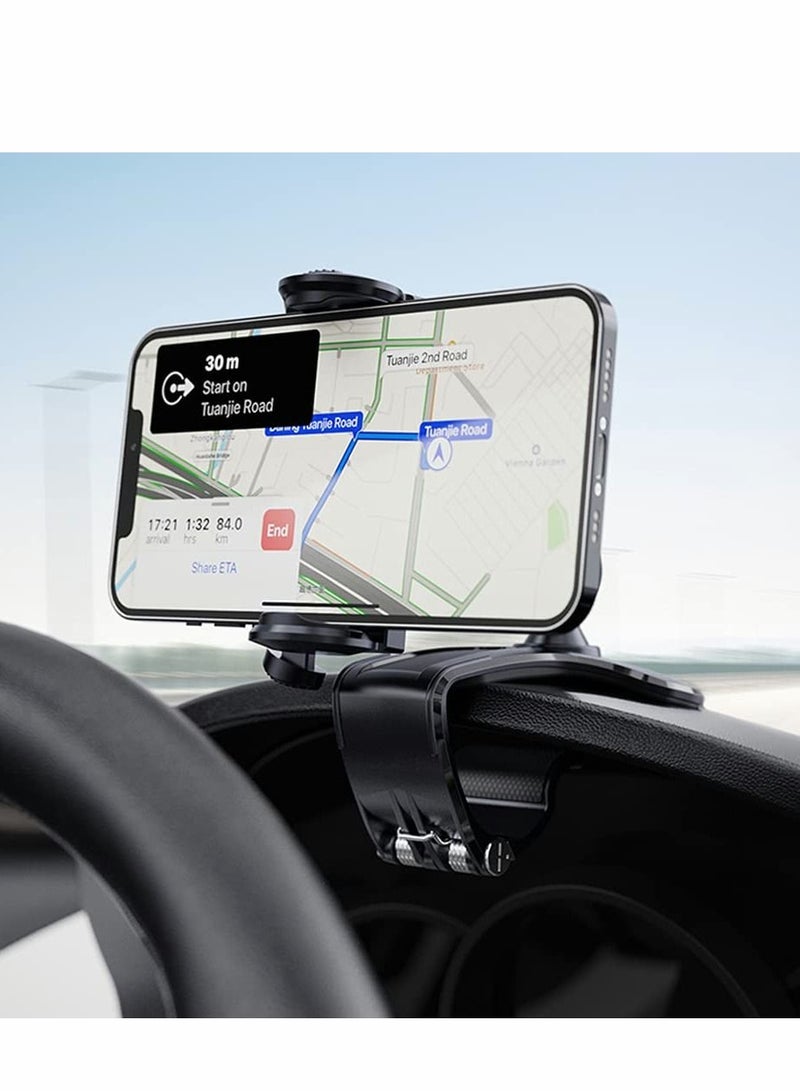 SYOSI Car Phone Mount, Universal Phone Holder with Clip, Dashboard Cell Phone Stand Compatible with iPhone 12 pro max, LG, Samsung - Image 2