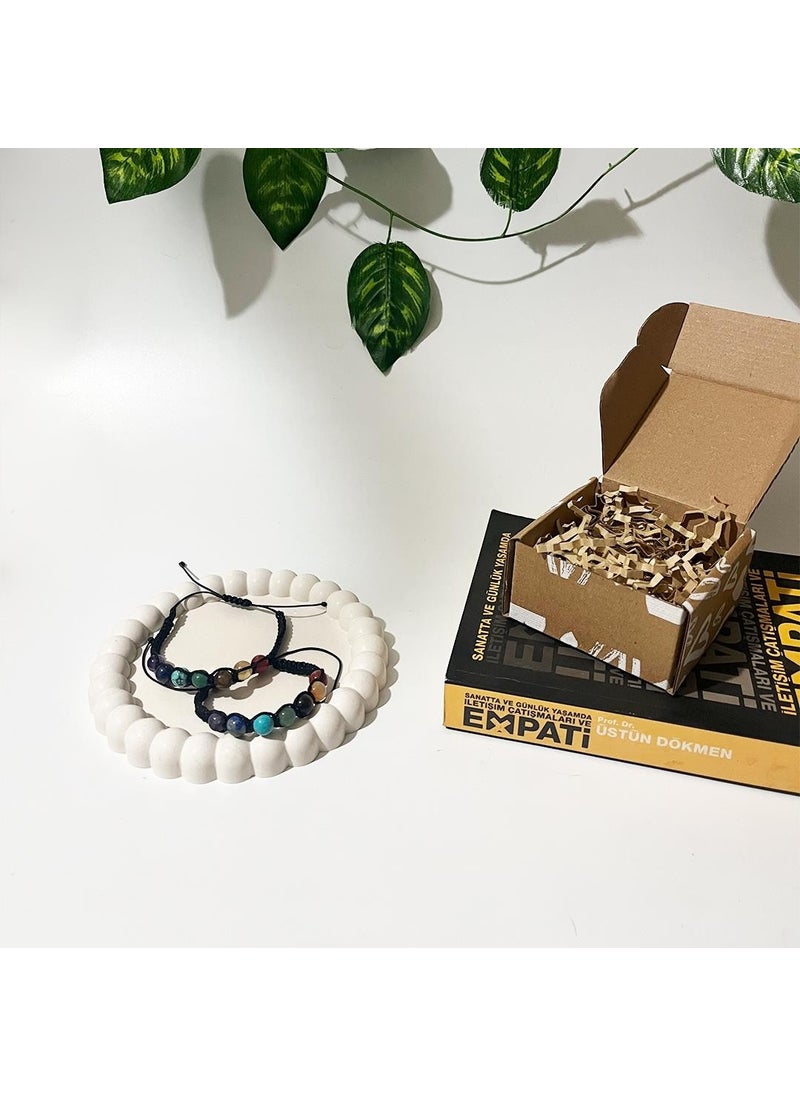 Tabby Design - Valentine's Day Natural Stone Bracelet Set - Image 1