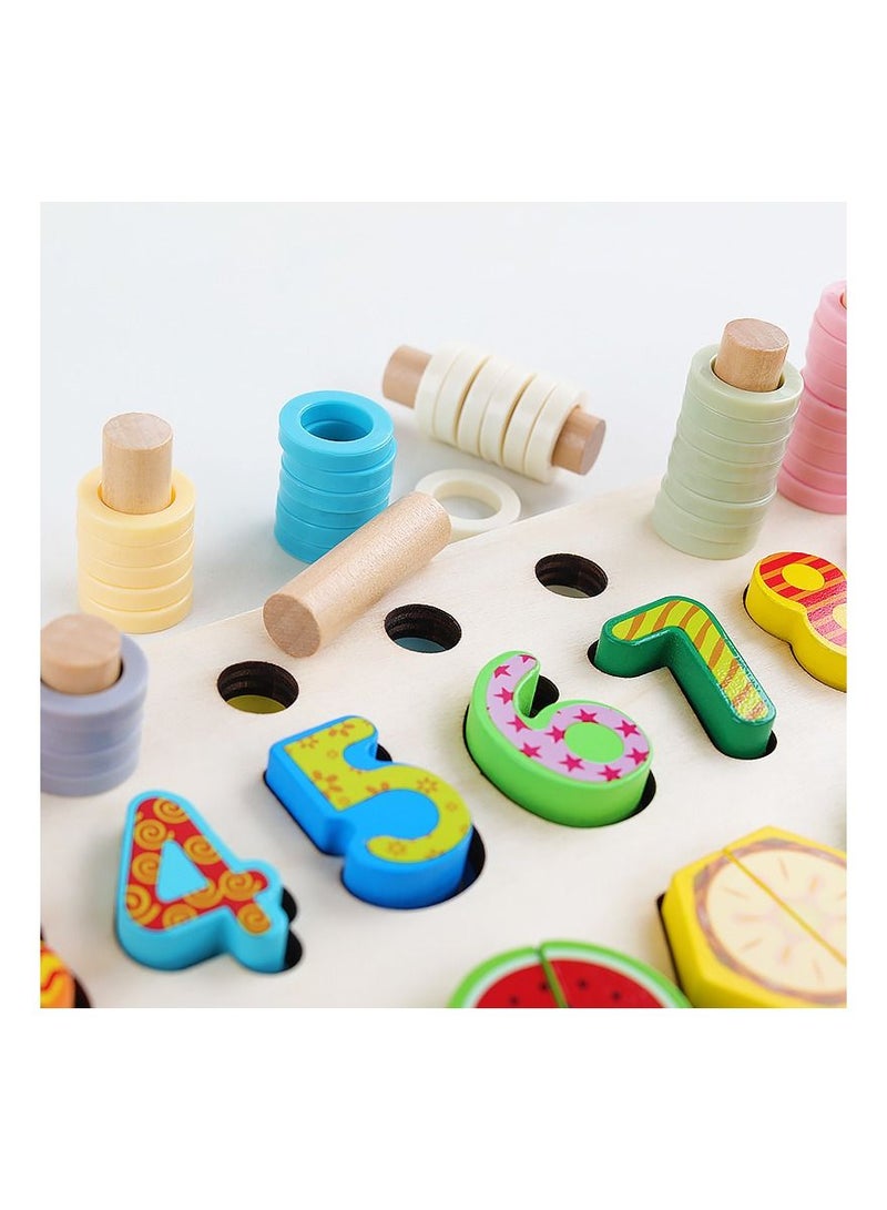 Highland 77 Piece Wooden Number Fruit Shape Sorting Educational Toy for Kids  - Image 5