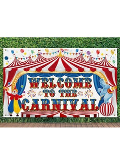 Large Circus Carnival Backdrop Welcome To The Carnival Banner Backdrop Photo Background For Carnival Circus Theme Party Decorations Kids Birthday Party Supplies Photo Booth Props 71 X 43 Inch