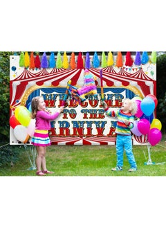 Remagr Large Circus Carnival Backdrop Welcome To The Carnival Banner Backdrop Photo Background For Carnival Circus Theme Party Decorations Kids Birthday Party Supplies Photo Booth Props 71 X 43 Inch  - Image 4
