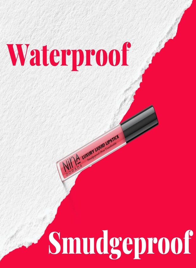 نينا دورادا أحمر شفاه سائل غير لامع من نينا دورادا، لون أحمر، 4.5 مل | يدوم حتى 9 ساعات | غني بزبدة الشيا وزيت الجوجوبا | يدوم طويلاً، مقاوم للماء والتلطخ | ريد مون - Image 3