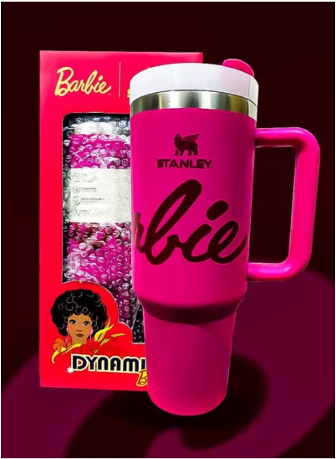 Stanley Stanley x Barbie 40oz Tumbler – Limited Edition Stainless Steel Travel Mug with Reusable Straw – BPA Free, Eco Friendly & Dishwasher Safe – Leakproof FlowState Lid & Double Wall Insulation – Keeps Drinks Hot 16H & Cold 24H – Slim Base Fits Most Car Cup Holders – Rugged Ergonomic Handle for Home, Office, Travel & On-the-Go Use - Image 1