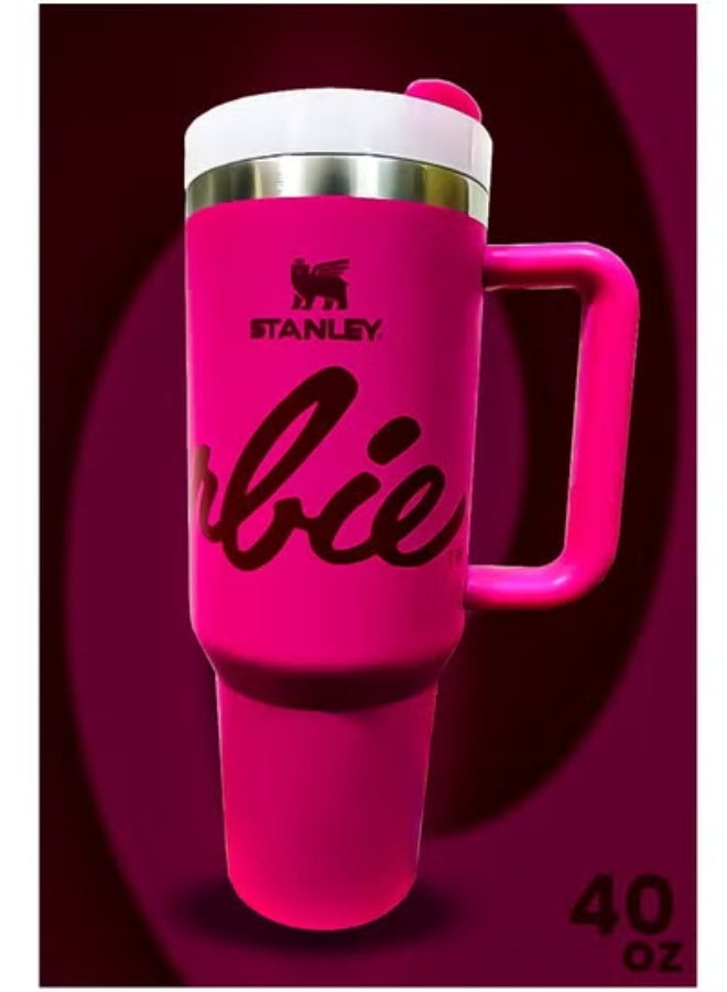 Stanley Stanley x Barbie 40oz Tumbler – Limited Edition Stainless Steel Travel Mug with Reusable Straw – BPA Free, Eco Friendly & Dishwasher Safe – Leakproof FlowState Lid & Double Wall Insulation – Keeps Drinks Hot 16H & Cold 24H – Slim Base Fits Most Car Cup Holders – Rugged Ergonomic Handle for Home, Office, Travel & On-the-Go Use - Image 2