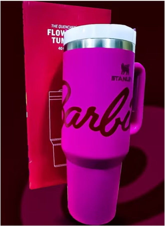 Stanley Stanley x Barbie 40oz Tumbler – Limited Edition Stainless Steel Travel Mug with Reusable Straw – BPA Free, Eco Friendly & Dishwasher Safe – Leakproof FlowState Lid & Double Wall Insulation – Keeps Drinks Hot 16H & Cold 24H – Slim Base Fits Most Car Cup Holders – Rugged Ergonomic Handle for Home, Office, Travel & On-the-Go Use - Image 4