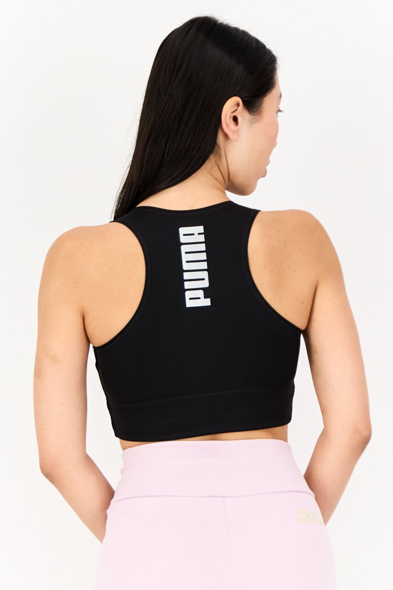 Women Sportswear Fit Brand Logo Training Tank Top, Black