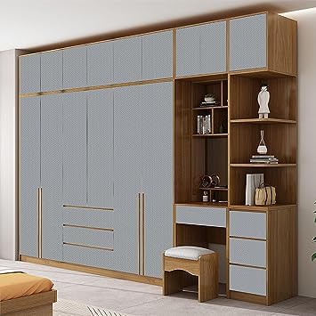 ELTON Textured Solid Color Plain Wallpaper Self Adhesive Waterproof Embossed Wallpaper for Wall Livingroom Bedroom Furniture Table top, Kitcken Almirah & Doors (Light Grey, 45 x 300 Cms) - Image 5