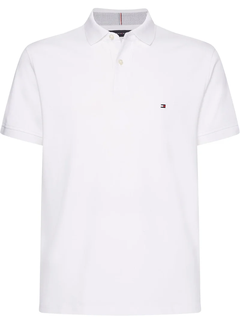 TOMMY HILFIGER white 1985 Regular Fit Pique Polo Shirt for Men | Best Price UAE