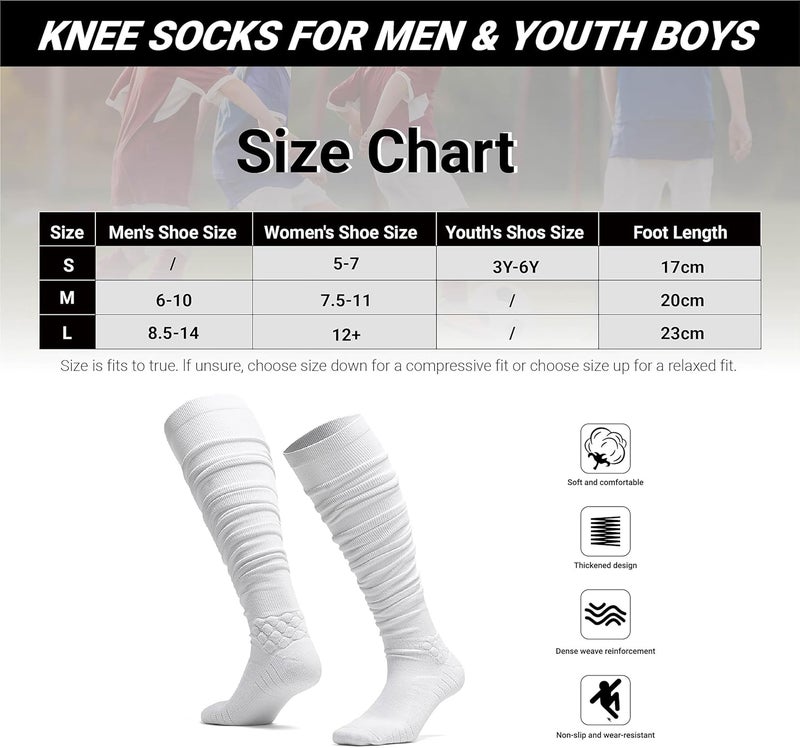 HZYH Extra Long Football Socks for Men & Boys - Cushioned Compression Athletic Socks for Soccer, Running, Sports & Gym Performance - Image 5