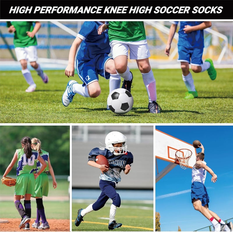 HZYH Extra Long Football Socks for Men & Boys - Cushioned Compression Athletic Socks for Soccer, Running, Sports & Gym Performance - Image 4