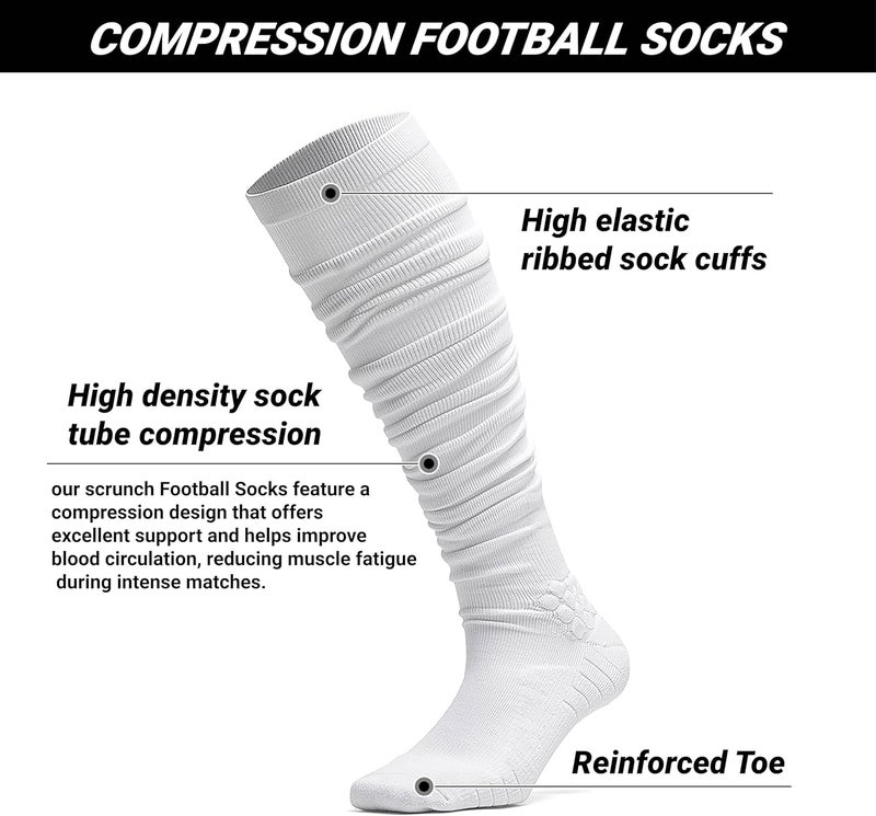 HZYH Extra Long Football Socks for Men & Boys - Cushioned Compression Athletic Socks for Soccer, Running, Sports & Gym Performance - Image 2