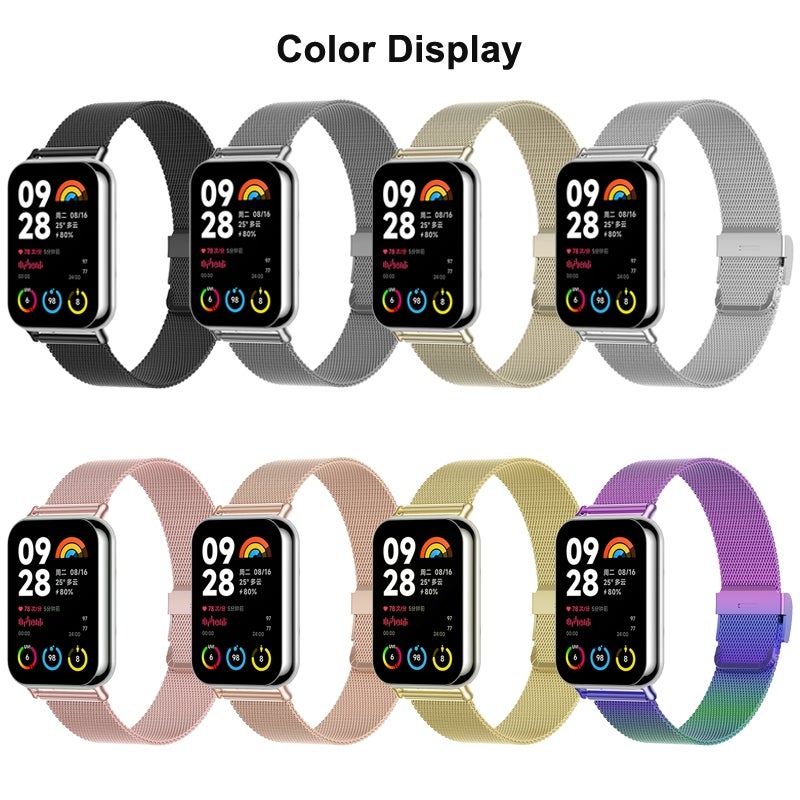 erorex For Xiaomi Smart Band 9 Pro / 8 Pro Milan Buckle Metal Watch Band(Rose Gold) - Image 5