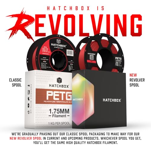 HATCHBOX PETG 3D Printer Filament, Dimensional Accuracy +/- 0.03 mm, 1 kg Spool, 1.75 mm, Red - Image 3
