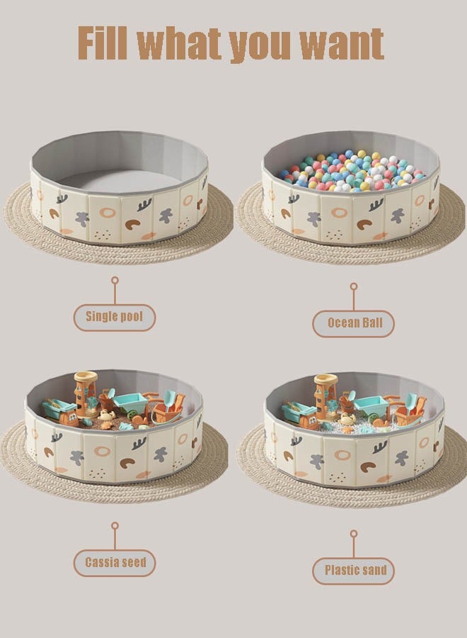 إيزي سو حوض كرات للأطفال والحيوانات الأليفة، حوض كرات قابل للطي ومحمول، حوض كرات مزدوج من قماش أكسفورد، حوض كرات دائري للأطفال، لعبة داخلية وخارجية، حوض كرات مثالي للبنات والأولاد (بدون كرات) - Image 3