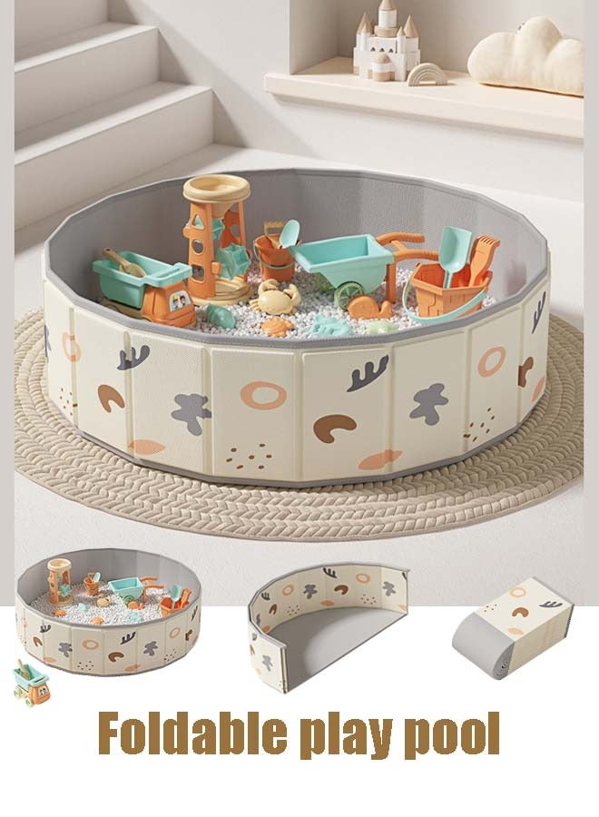 إيزي سو حوض كرات للأطفال والحيوانات الأليفة، حوض كرات قابل للطي ومحمول، حوض كرات مزدوج من قماش أكسفورد، حوض كرات دائري للأطفال، لعبة داخلية وخارجية، حوض كرات مثالي للبنات والأولاد (بدون كرات) - Image 1