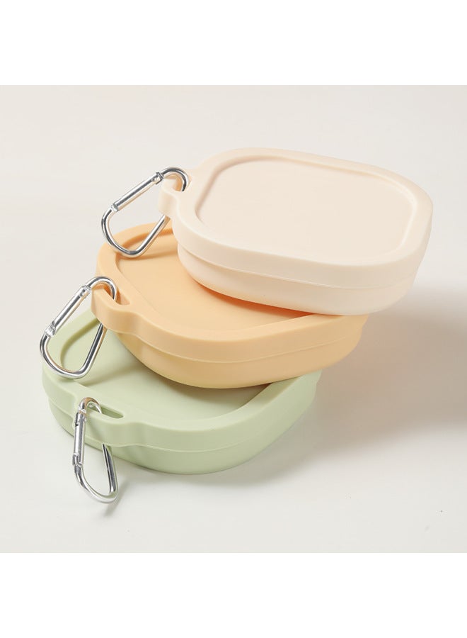 Silicone Folding Bowl Food Grade Outdoor Travel Portable Lunch Box Suit Travel Compressible Silicone Bowl Wholesale-Specifications:750ml-Color:wheat Yellow  - Image 4