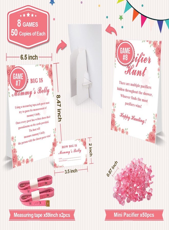 OLOUTAB Baby Shower Games for Girl-8 Games,Fun and Easy to Play,Includes Baby Shower Bingo,Price is Right,Guess Who Mommy or Daddy,Word Scramble,Prediction and Advice,How Big is Mommys Belly,Pacifier Hunt - Image 3