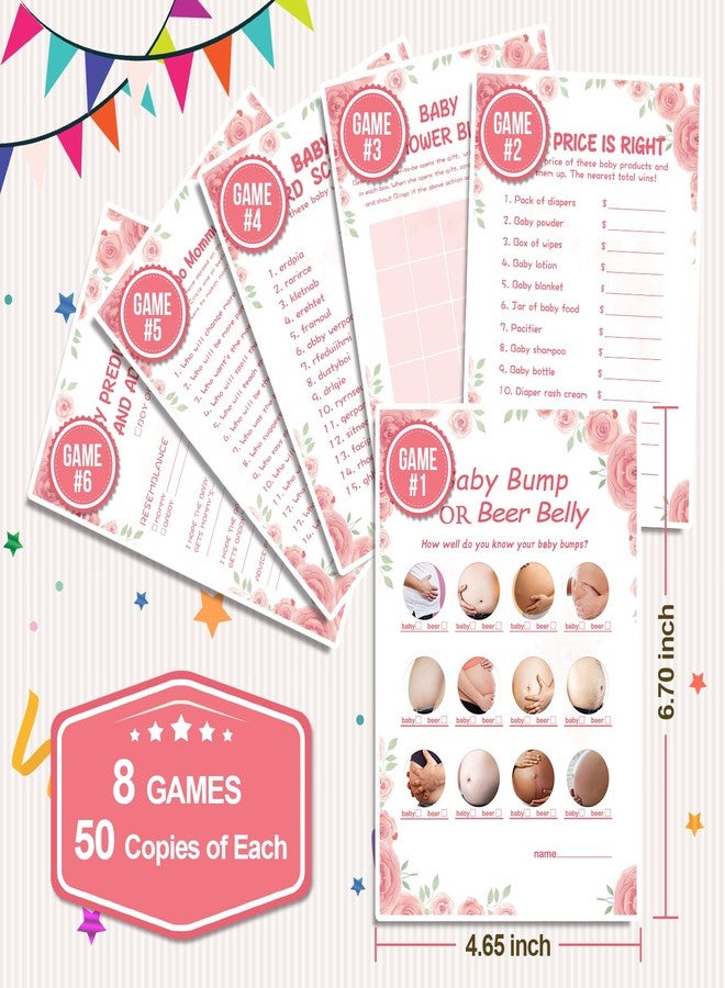 OLOUTAB Baby Shower Games for Girl-8 Games,Fun and Easy to Play,Includes Baby Shower Bingo,Price is Right,Guess Who Mommy or Daddy,Word Scramble,Prediction and Advice,How Big is Mommys Belly,Pacifier Hunt - Image 2