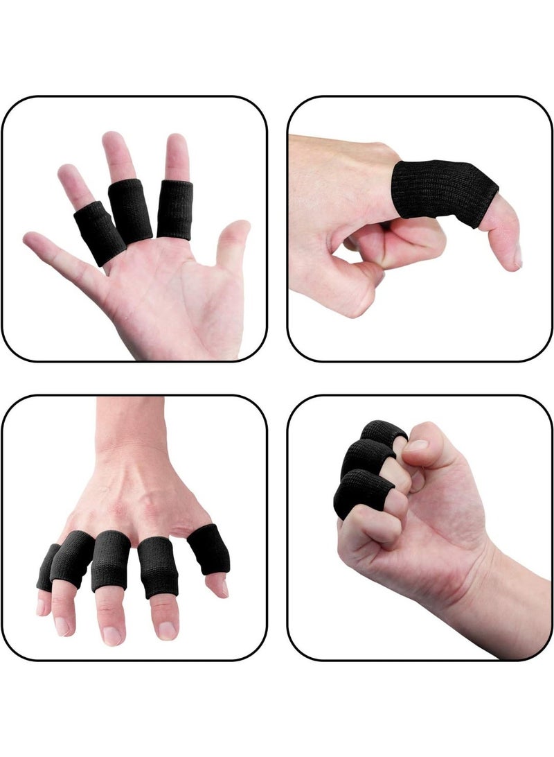 SFENG Finger Sleeves, Thumb Splint Brace For Finger Support, Breathable Elastic Finger tape, Compression pression Protector For Reliving Pain, Triggger Finger, Compression Aid For Sports, 10PCS (black) - Image 5