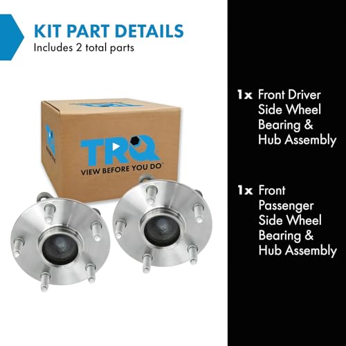 TRQ 2 Piece Front Wheel Bearing & Hub Assembly Set with ABS Sensor Compatible with 2016-2017 Lexus GS200t 2018-2019 GS300 2013-2020 GS350 2013-2018 GS450h RC200t 2018-2022 RC300 2015-2022 RC350 - Image 2
