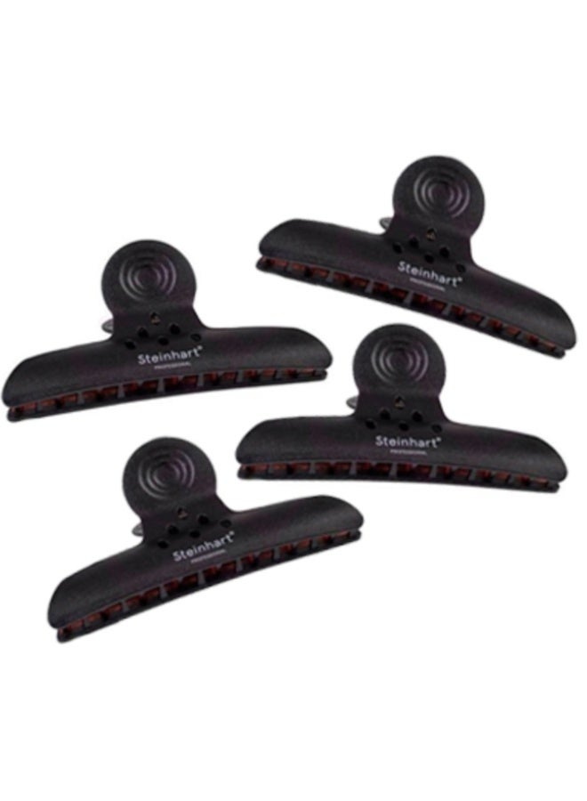 Steinhart Professional Brushing Silicone Hair Clips for Effortless Styling Black 4units - Image 1