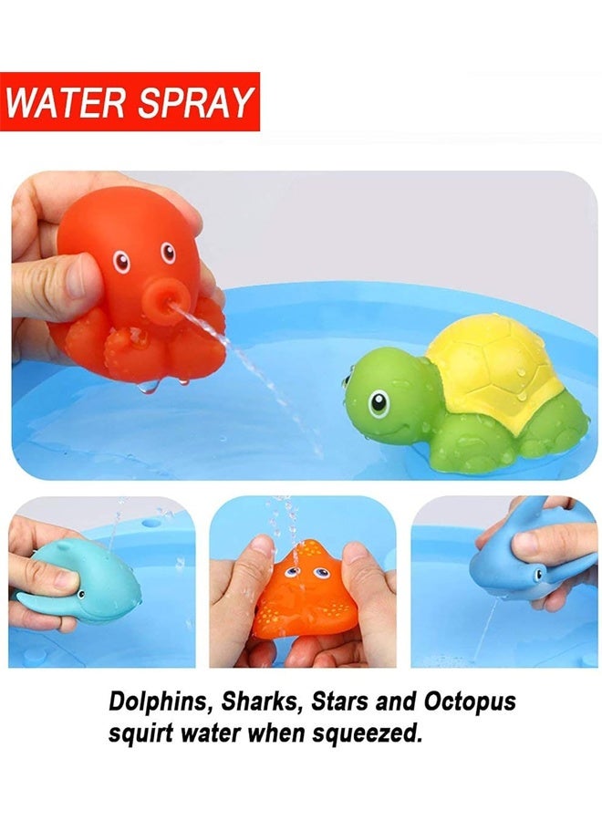Bath toys, spray color change floating animals, bathroom pool accessories, shark fishing toy set for infants and children to use - Image 3