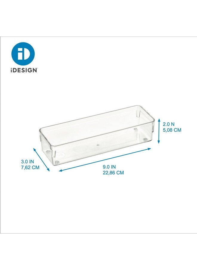 إنترديزاين حل منظم أدراج بلاستيكي مُعاد تدويره من iDesign - سلة شفافة 3 × 9 × 2 بوصة  - Image 4