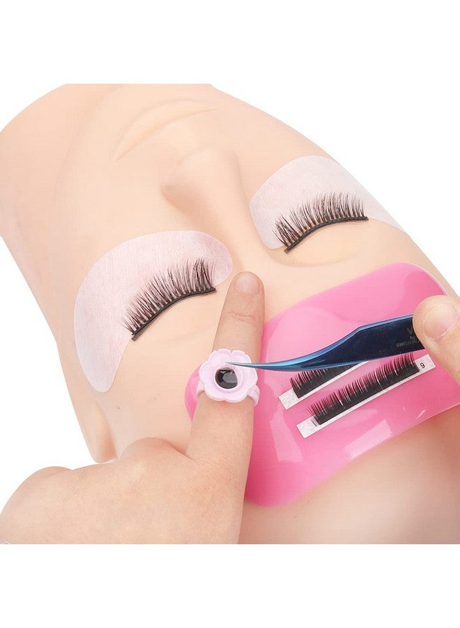 Mekupeu Disposable Plastic Eyelash Flower Glue Ring Lash Extension Blossom Holder Cup (Pink) - Image 5