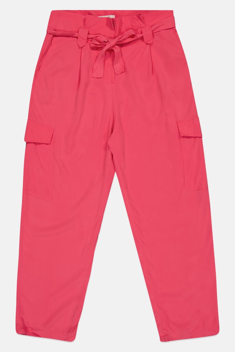 promod Women Regular Fit Solid Straight Pants, Pink - Image 3