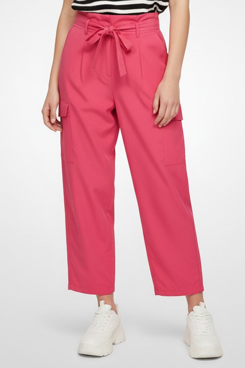 promod Women Regular Fit Solid Straight Pants, Pink - Image 1