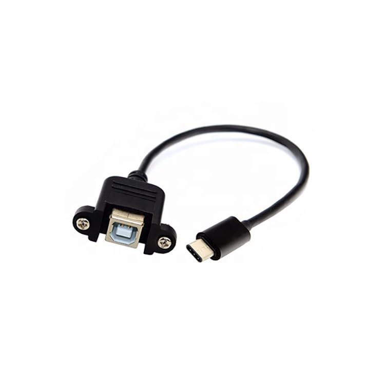 KNEUTRIX (30 CM) Type-C USB Male to USB 2.0 B Type Female Panel Mount Printer Extension Cable with Screws Holes for Laptop Printer - Image 4