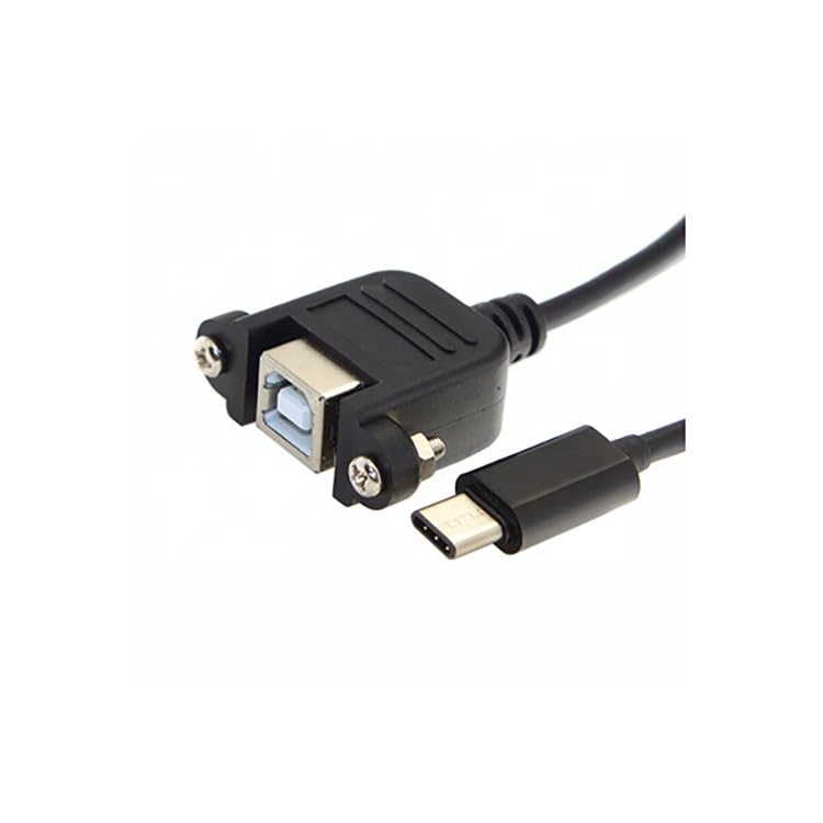 KNEUTRIX (30 CM) Type-C USB Male to USB 2.0 B Type Female Panel Mount Printer Extension Cable with Screws Holes for Laptop Printer - Image 1