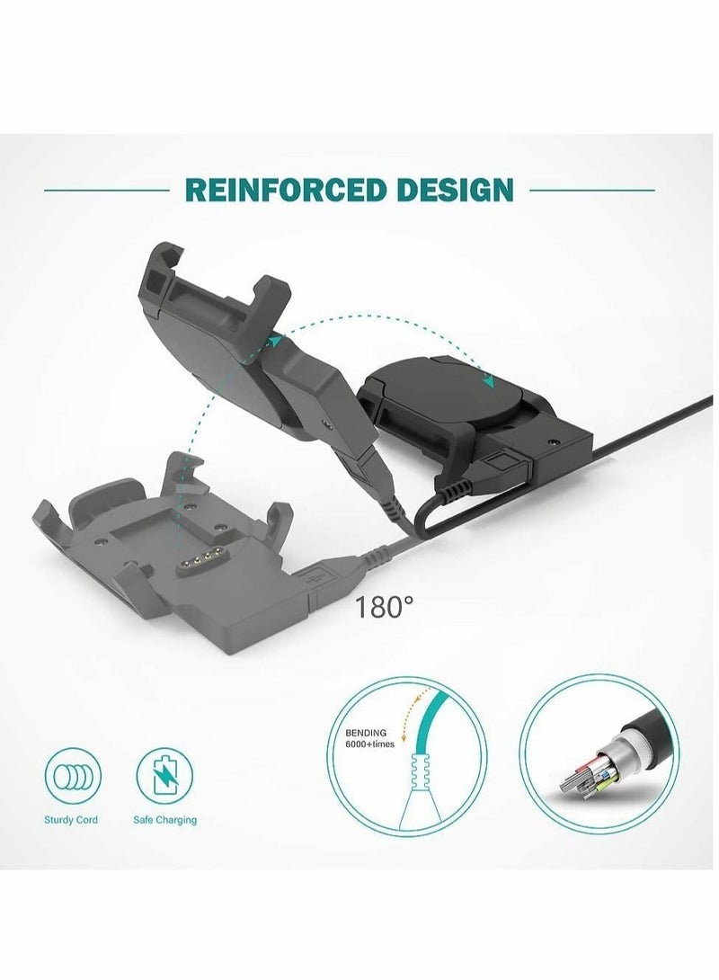 Captaintech Smartwatch Charger for Garmin Fenix 3, for Fenix 3 Sapphire, for Fenix 3 HR, for Quatix 3, for Tactix Bravo, for D2 Bravo Smartwatch, USB Charging Cable Clip 3.3ft 100cm, Fitness Tracker Accessories - Image 3