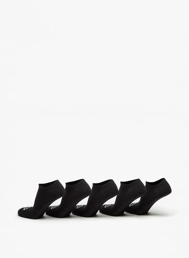 أوكلان Men's Logo Print Ankle Length Sports Socks - Set of 5