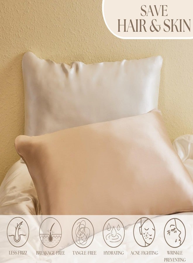 PROMEED Hyaluronic Acid Silk Pillowcase 100% Mulberry, Ultra-Hydrating 23 Momme Silk Pillow Case for Hair and Skin, Grade 6A+, Lock in Moisture Overnight (Champagne, Standard-20 x26) - Image 4