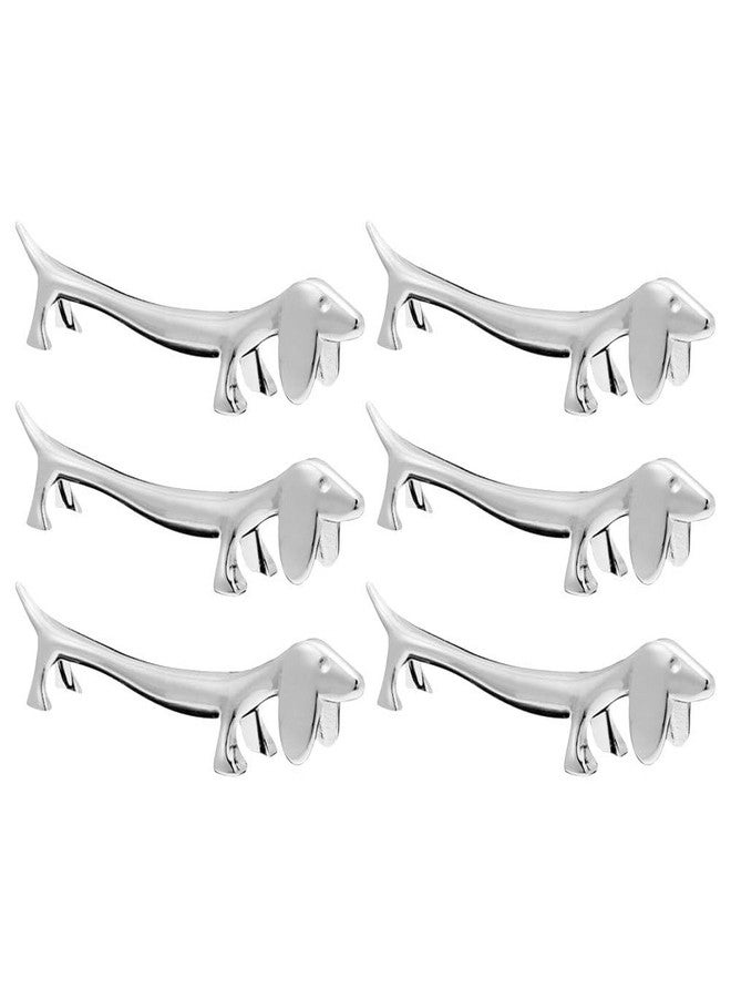 BESTonZON Dog Chopstick Rests Set of 6 Zinc Alloy Puppy Cutlery Holders 3.54 Inch Metal Chopsticks Stand Tableware Organizer for Home Dining - Image 1