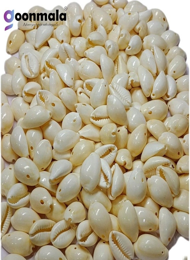 GOONMALA Natural Sea Shell/Cowrie/Kowri/Kodi for Craft, Jewellery, Bracelet, Rakhi, Embroidery Work Grey & White Colour 18mm 100 pc Each (24mm) - Image 5