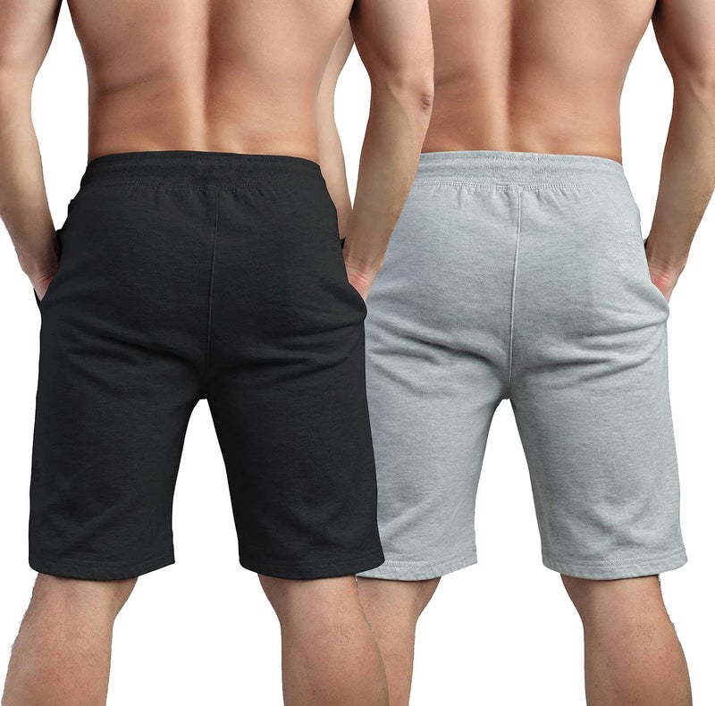 hotfits Stylish Men Black & Grey Cotton Shorts-Pack of 2-XL - Image 3