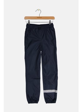 Kids Girl Textured Pull On Rain Pants, Navy