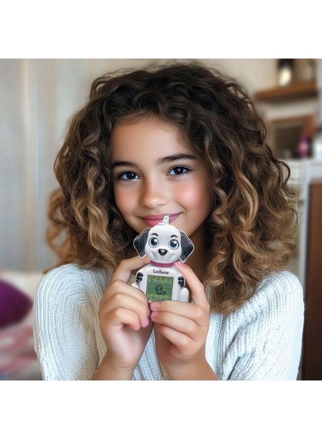 Lexibook JLMBDOG My Best-E Dog Console with LCD Screen and Keyring, Interactive Virtual Pet Dog Keychain Toy, Compact Digital Pet Game with Animated LCD Display, Portable Handheld Electronic Pet for Kids, White Tamagotchi-Style Dog Game Console - Image 4