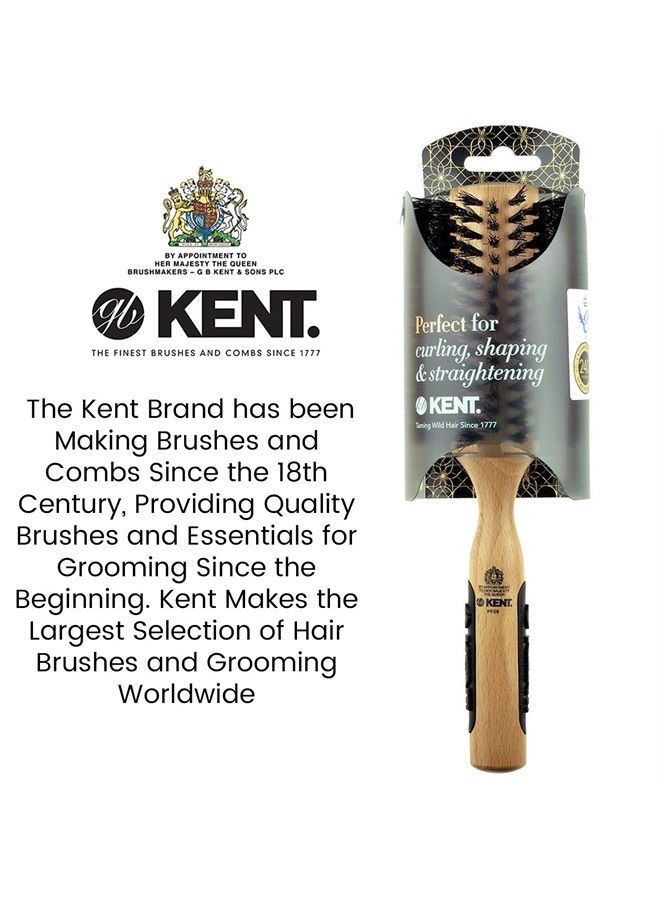 Kent PF09 Large Round Curling Brush with Hard Natural Boar Bristle - Hair Drying Brush, Round Hair Brush, and Blowout Brush - Small Round Brush for Dry Hair - For Shoulder Length or Shorter Hair - Image 3