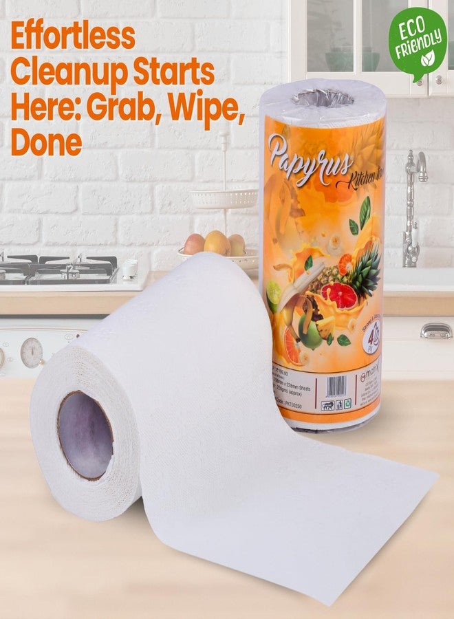 Papyrus Kitchen Towel Roll 4 Ply (90 Pulls in 1 Roll, 90x4=360 Sheets) | Kitchen Towels Roll | Cleaning kitchen Paper Roll | kitchen Tissue Paper Roll | Multipurpose Kitchen Towel Cloth Roll - Image 3
