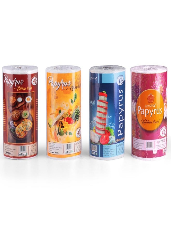 Papyrus Kitchen Towel Roll 4 Ply (90 Pulls in 1 Roll, 90x4=360 Sheets) | Kitchen Towels Roll | Cleaning kitchen Paper Roll | kitchen Tissue Paper Roll | Multipurpose Kitchen Towel Cloth Roll - Image 1