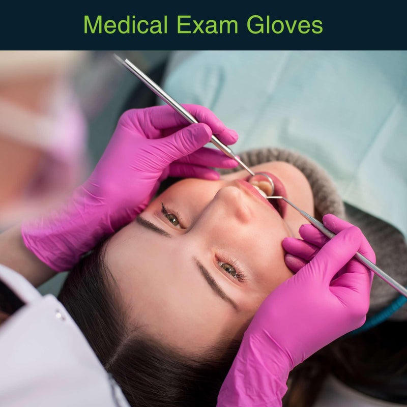 FifthPulse Fuchsia Hot Pink Nitrile Disposable Gloves - 50 Count - 3 Mil Nitrile Gloves Small - Powder and Latex Free Rubber Gloves - Surgical Medical Exam Gloves - Food Safe Cooking Gloves - Image 2