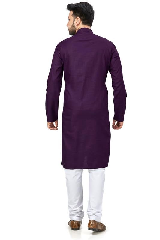 Be-Active BE ACTIVE Men's Traditional Solid Full Sleeves Kurta || Cotton Kurta for Men || Men Kurta for Wedding || Kurta for Men (N-RFSK0001 10 KR L) Wine - Image 5