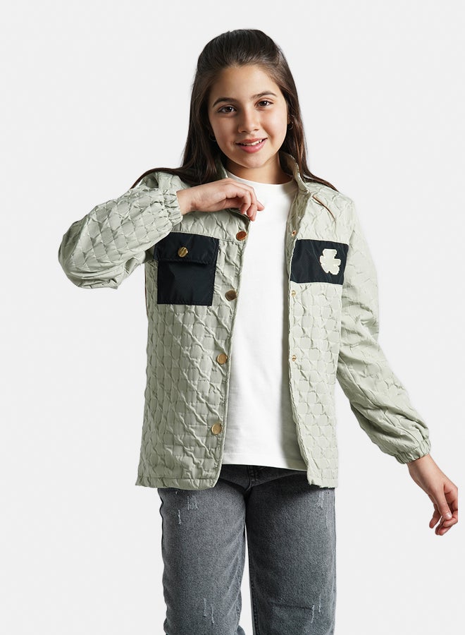 ريمينت جاكيت للبنات خفيف للربيع بيج داكن - Image 1