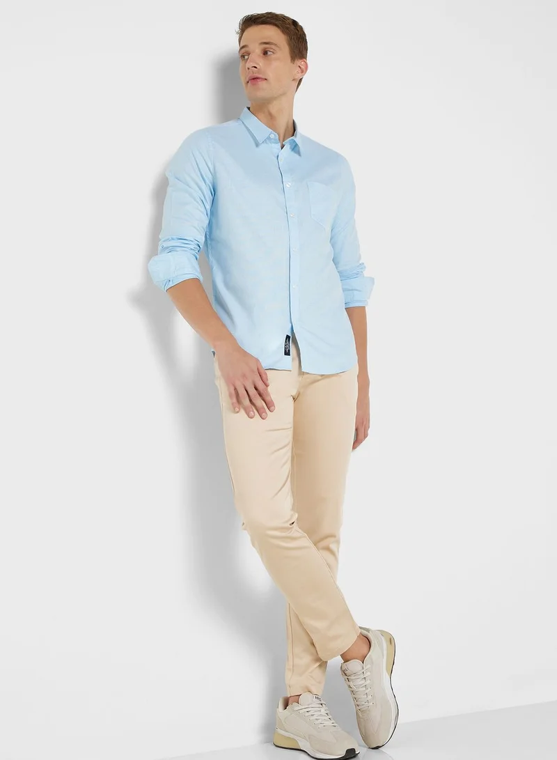 Thomas Scott Spread Collar Classic Slim Fit Pure Cotton Casual Shirt