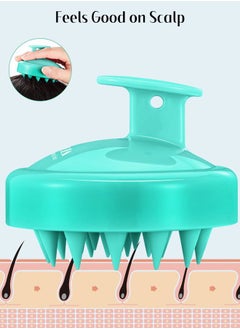 Heeta 2 Pack Hair Scalp Massager Shampoo Brush for Hair Growth, Hair Scalp Scrubber with Soft Silicone, Wet and Dry Hair Detangler (Whole Black & Green)  - Image 3